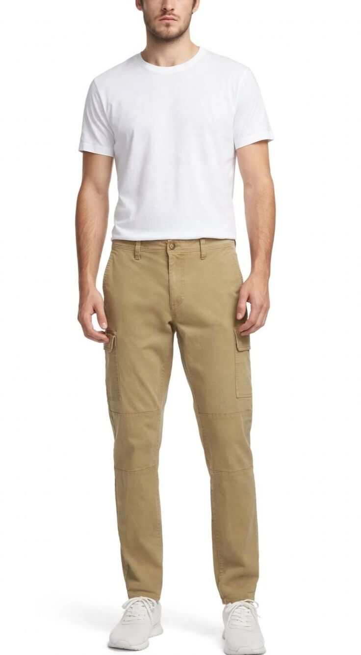 Forever 21 Men Cargo Pants 31x30 Khaki Tan Slim Tactical Utility Stretch